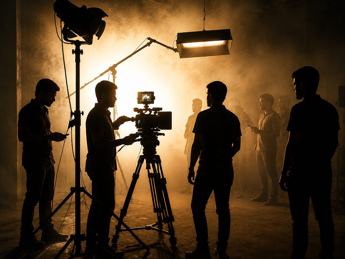 Never Stop Production crew on set
